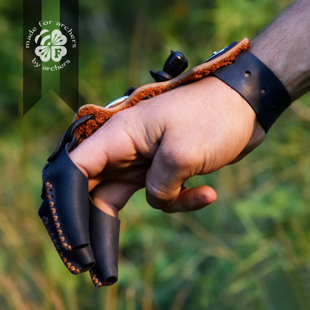 Leather archery glove