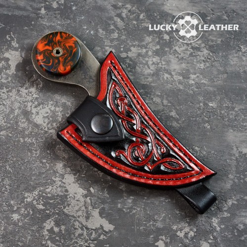 Knife and scabbard set Beaver Claw Black and Red
