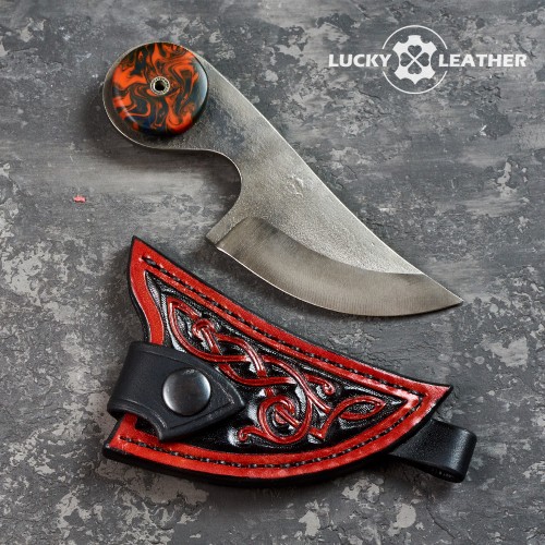 Комплект нож и ножны Beaver Claw Black and Red