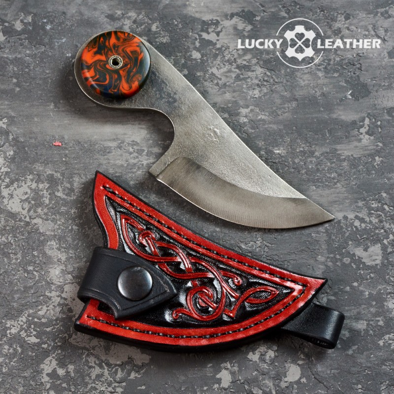 Knife and scabbard set Beaver Claw Black and Red